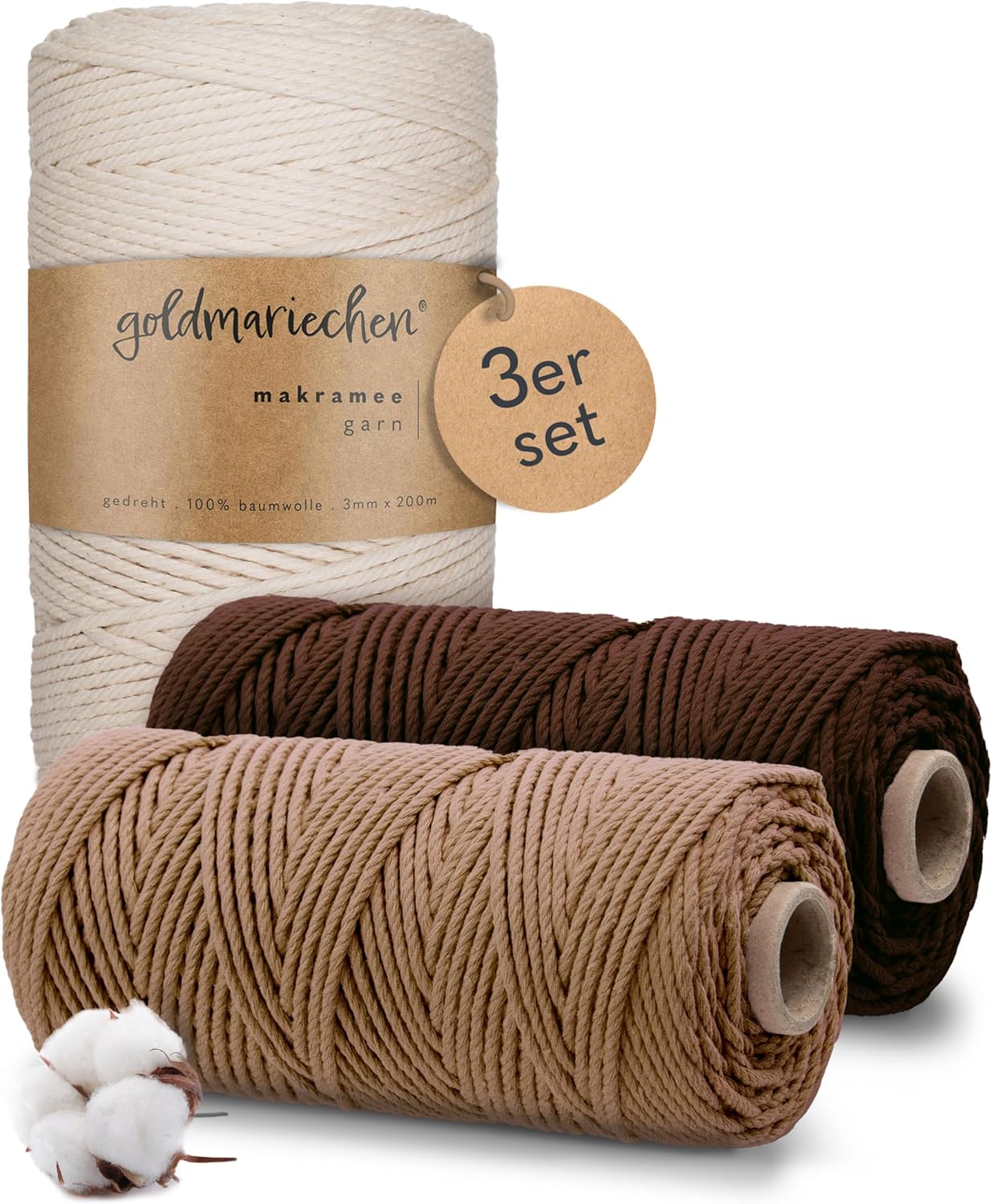 goldmariechen® makramee garn kaffeepäuschen geschenkset