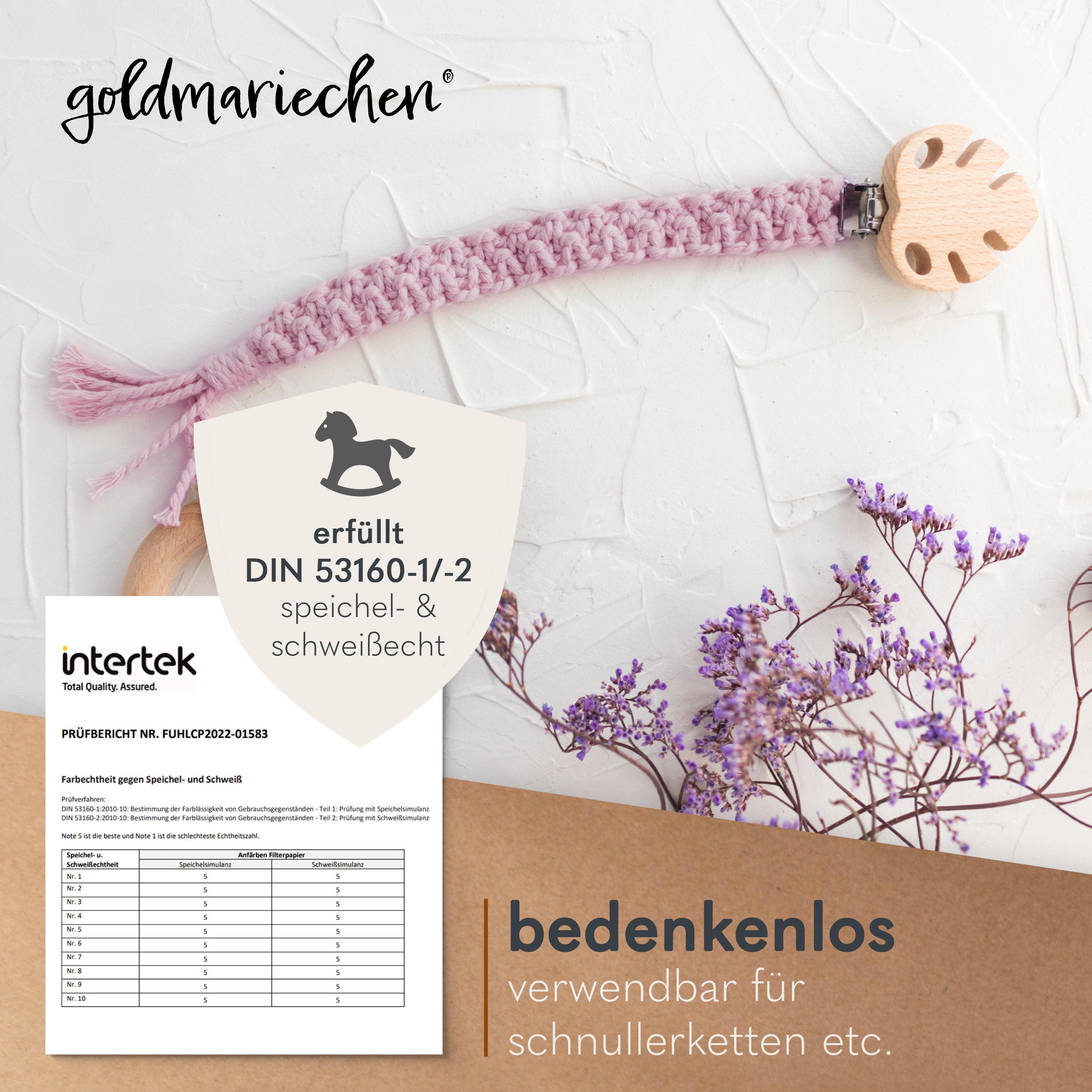 schnullerkette rose