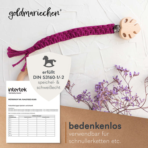goldmariechen® makramee garn | 3mm x 100m | mehrfach gedreht | beere