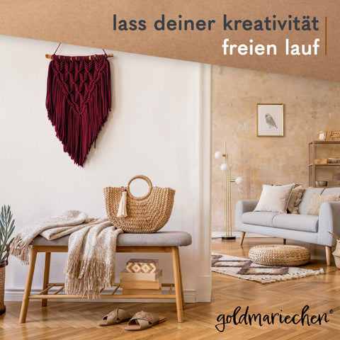 goldmariechen® makramee garn | 3mm x 100m | mehrfach gedreht | burgunder