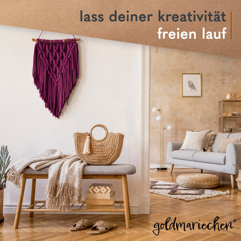 goldmariechen® makramee garn | 3mm x 100m | mehrfach gedreht | beere