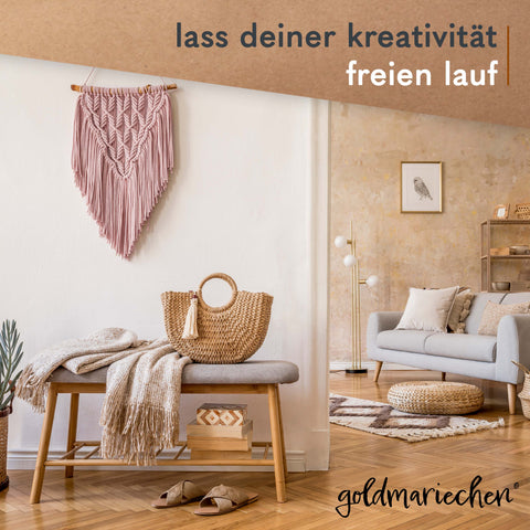 goldmariechen® makramee garn | 3mm x 100m | mehrfach gedreht | altrosa