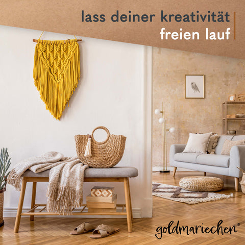goldmariechen® makramee garn | 3mm x 100m | mehrfach gedreht | safran