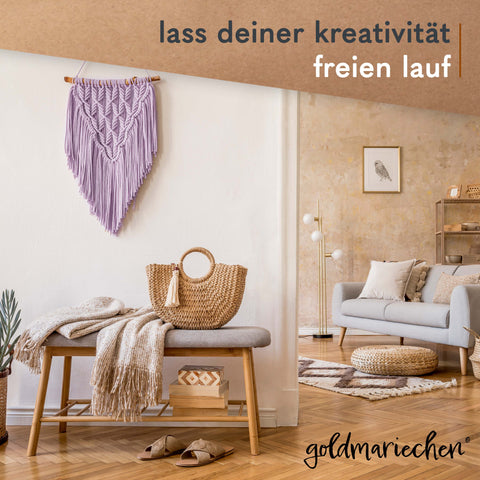 goldmariechen® makramee garn | 3mm x 100m | mehrfach gedreht | lavendel