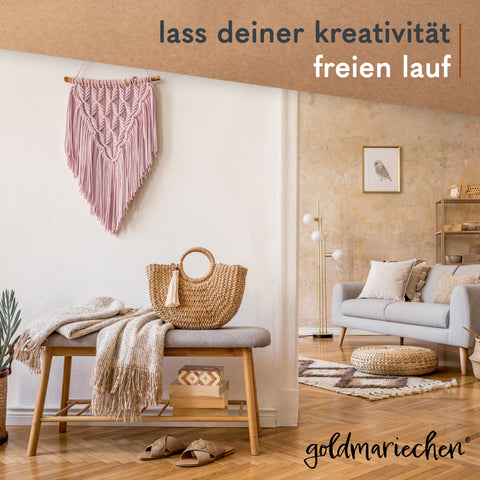 goldmariechen® makramee garn | 3mm x 100m | mehrfach gedreht | rose