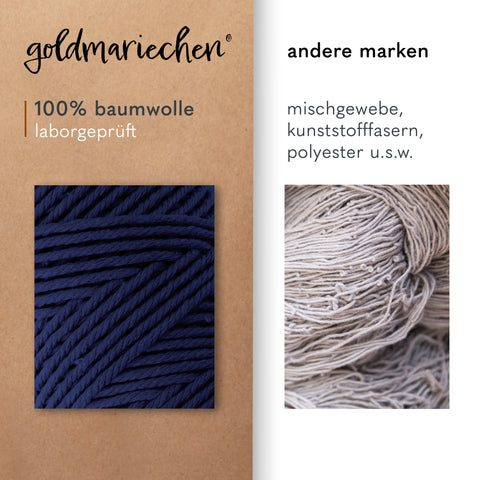 goldmariechen® makramee garn | 3mm x 100m | mehrfach gedreht | tiefsee