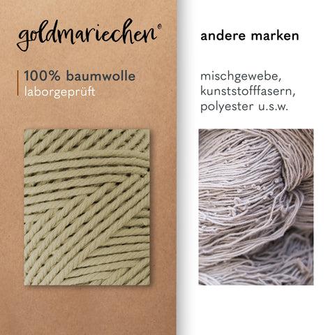 goldmariechen® makramee garn | 3mm x 100m | mehrfach gedreht | salbei
